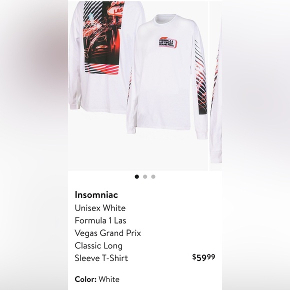 🏎️ NWOT! Formula 1 Unisex Las Vegas Grand Prix Long Sleeve TShirt - Picture 10 of 10